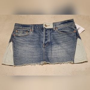 Free People Patched up Indigo jean skirt